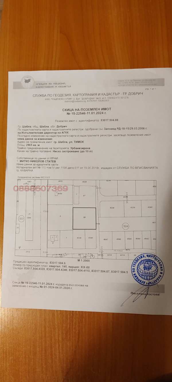 Продава парцел, гр. шабла, област добрич