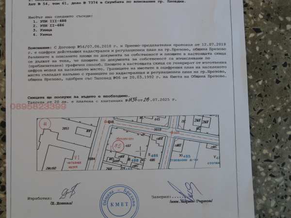 Продава парцел, гр. брезово, област пловдив