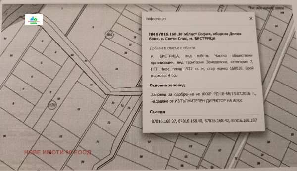 Продава парцел, гр. долна баня, област софия област