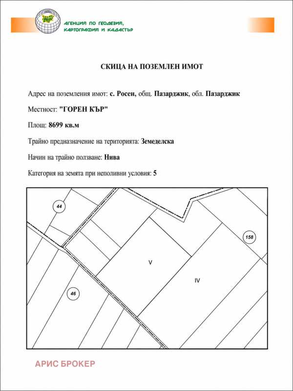 Продава земеделска земя, с. росен, област пазарджик