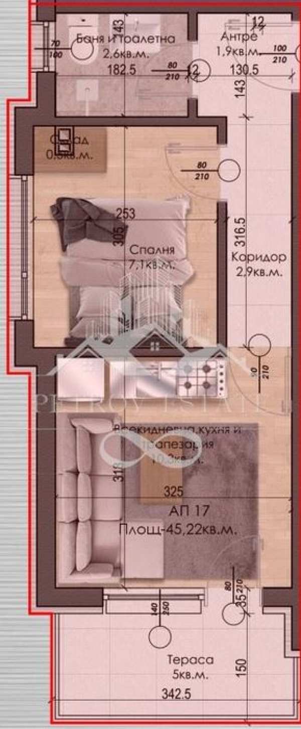 2-стаен в Пазарджик, област-гр.Велинград площ 45 цена 53810