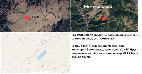 Продава земеделска земя, с. момчиловци, област смолян