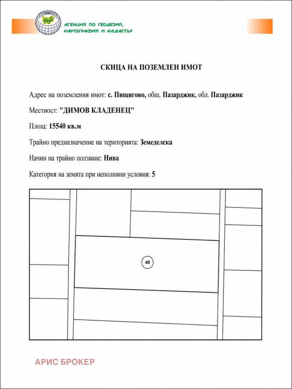 Продава земеделска земя, с. пищигово, област пазарджик
