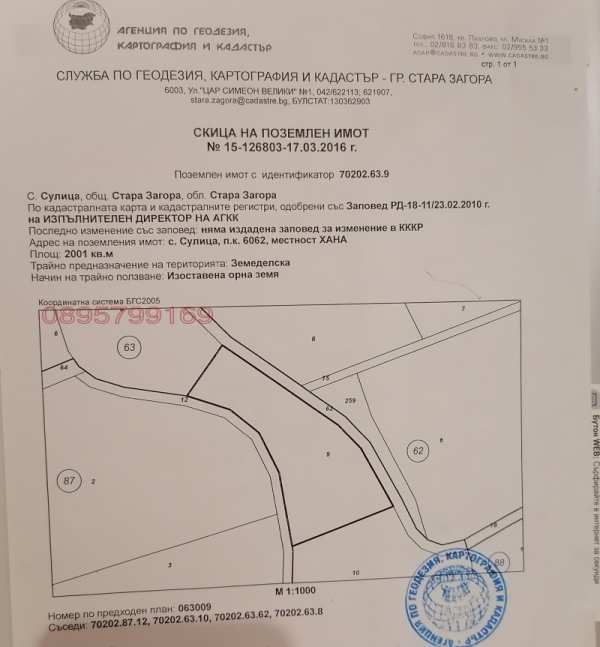 Продава парцел, с. сулица, област стара загора