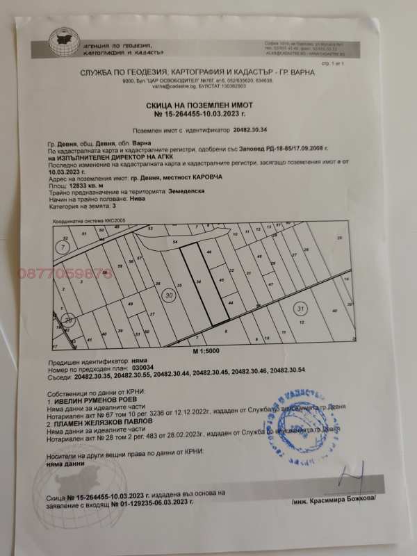 Продава земеделска земя, гр. девня, област варна