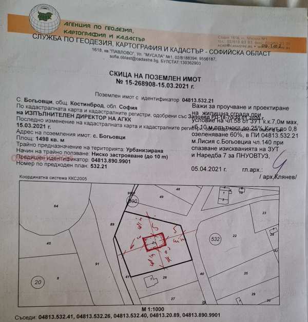 Продава парцел, с. богьовци, област софия област