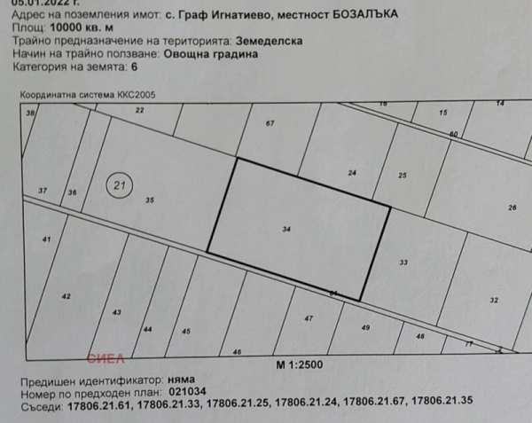 Продава парцел, с. граф игнатиево, област пловдив