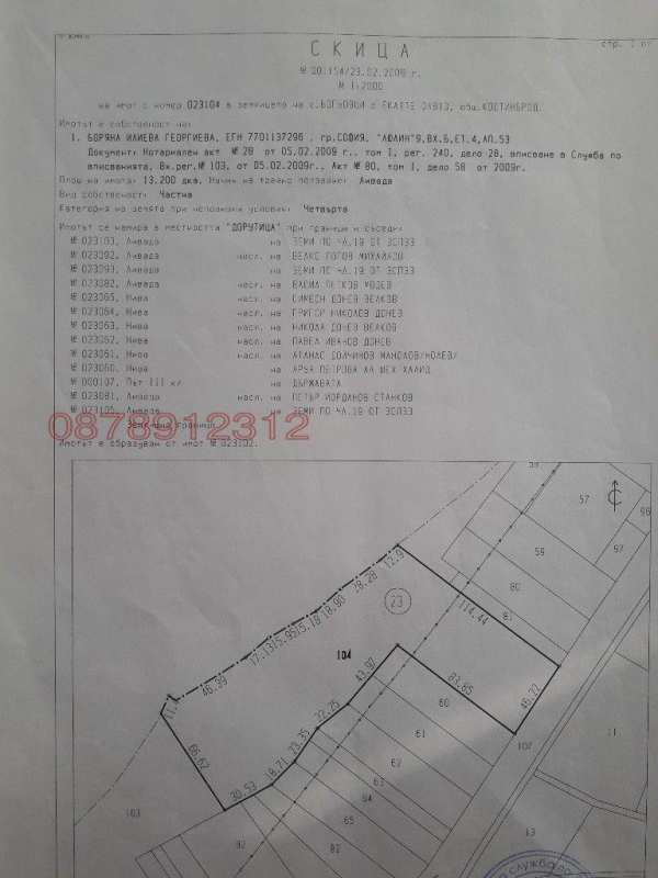Продава  парцел с. Богьовци, област София
      13200 кв.м