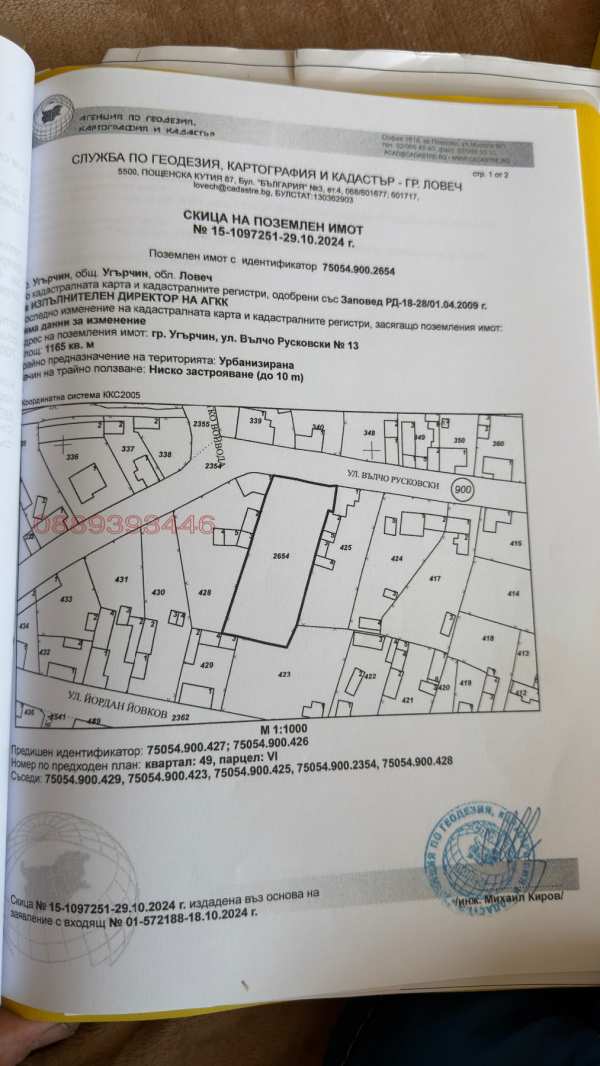 Продава парцел, гр. угърчин, област ловеч