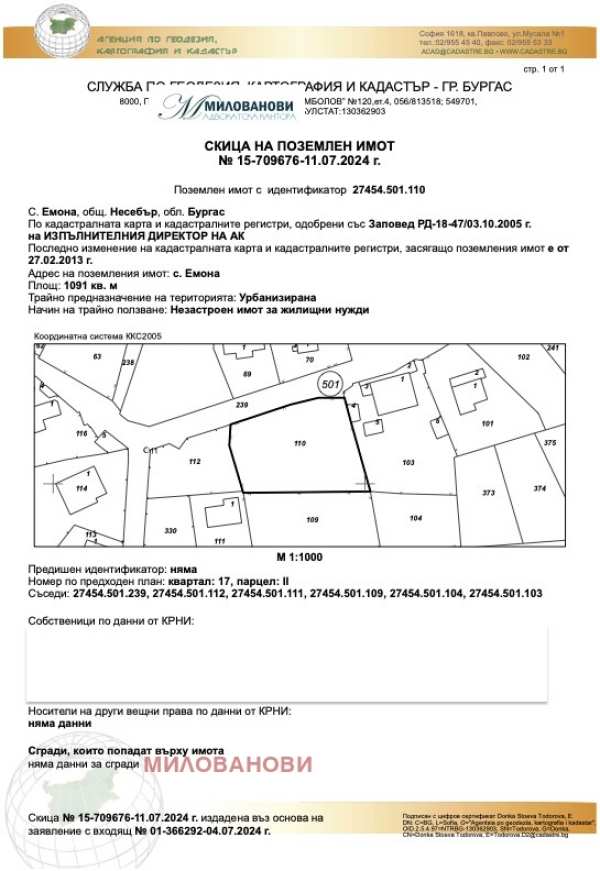 Продава парцел, с. емона, област бургас