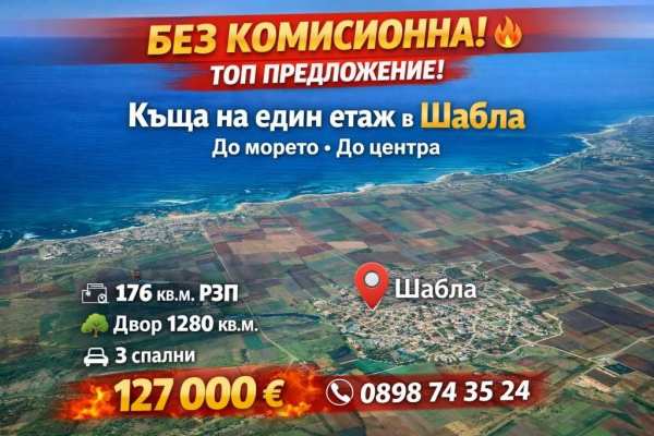Продава къща, гр. шабла, област добрич