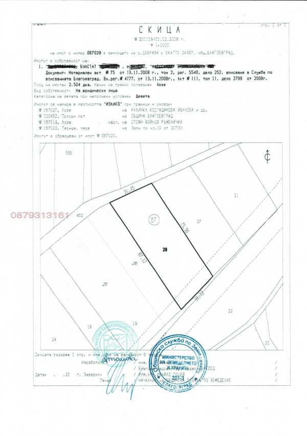 Продава земеделска земя, с. дъбрава, област благоевград
