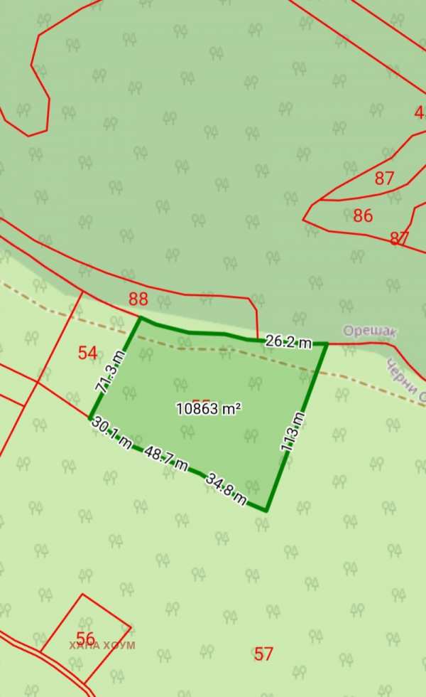 Продава парцел, с. черни осъм, област ловеч