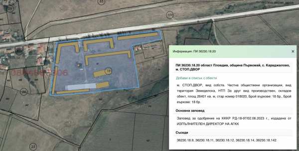 Продава парцел, гр. първомай, област пловдив