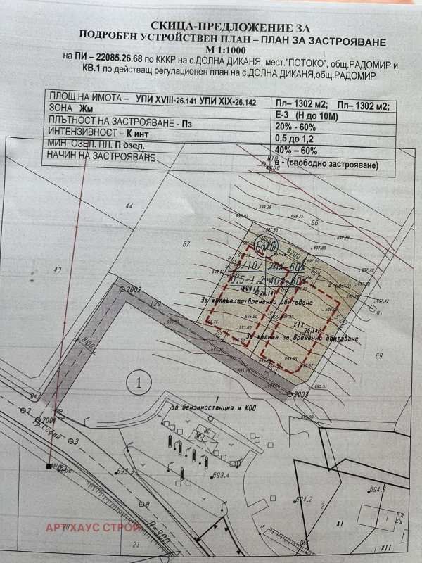 Продава парцел, с. долна диканя, област перник