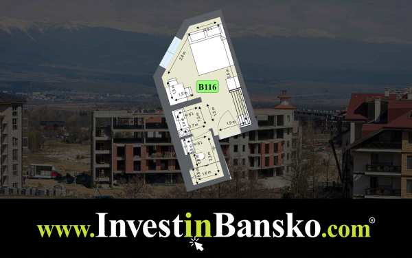 Продава 1-стаен, гр. банско, област благоевград