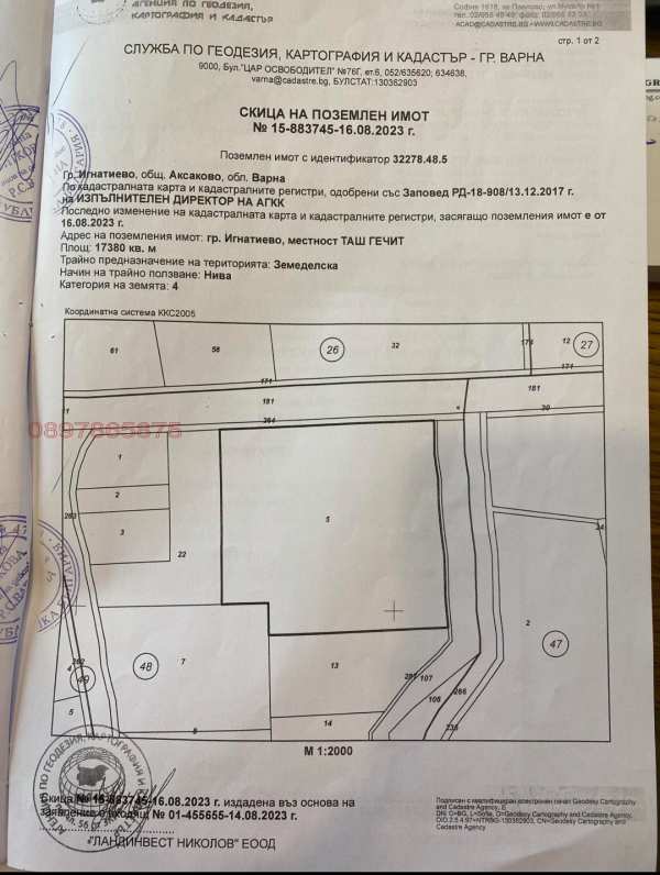 Продава парцел, гр. игнатиево, област варна