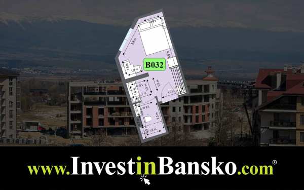 Продава 1-стаен, гр. банско, област благоевград