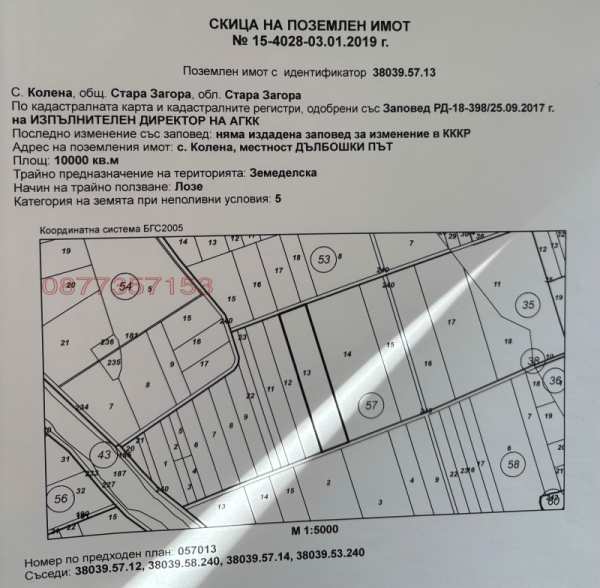Продава  земеделска земя с. Колена, област Стара Загора
      10 дка